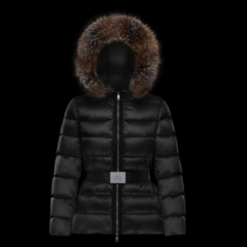 Moncler Tatie Down quilted nylon satin parka.